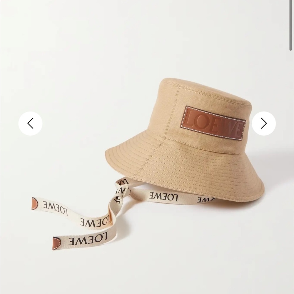 COPY - LOEWE
+ Paula's Ibiza leather-trimmed cotton-canvas bucket hat